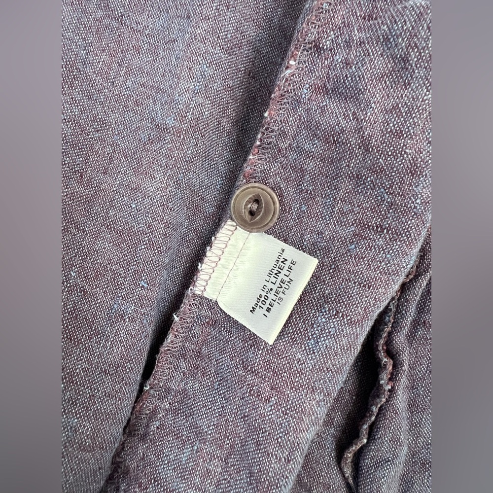 Flax Lavender Linen Button-Up Blouse Women’s Size Small - Picture 6 of 8